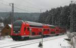 RE 4712 mit Schublok 146 236-5  Triberg  am km 69,0 23.3.08