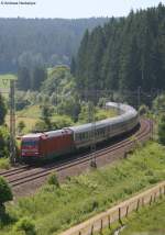 101 068-5 mit dem IC 2186 von Konstanz nach Stralsund am km 69,0 22.6.08 Nchster Halt ist in 15 min Triberg