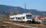 2 (unbekannt gebliebene) Regioshuttles nach Offenburg bei der Ausfahrt aus Haslach am 3.1.09.