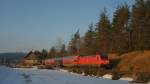 Im letzten Licht fhrt 146 237-3 mit ihrem RE nach Karlsruhe durch das Groppertal zwischen Villingen und St. Georgen. 3.1.09