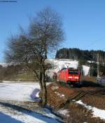 146 237-3  Karlsruhe  mit dem IRE4705 (Karlsruhe Hbf-Konstanz) ohne Steuerwagen! am km 70,0 25.1.09