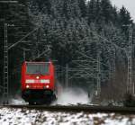 146 239-9 und 229-0 (Zugschluss) mit dem sonntglich verstrkten IRE 4711 (Karlsruhe-Konstanz) am km 69,8 8.2.09 