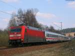 IC 2005 Bodensee (Emden-Konstanz) mit Schublok 101 023-0 am km 70,0 9.4.09