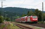 IRE 5190 (Kreuzlingen-Karlsruhe Hbf) mit Schublok 146 113-6 bei der Durchfahrt Haslach 12.7.09 Gru an den Tf