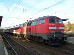 Heute war der RE 22308 von der BR 218 499 gezogen. Villingen 27/10/09.