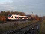 RABe 526  Seehas  als SBB 79844 Konstanz - Engen kurz vor Singen-Industrie. 05.12.09