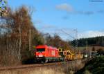 WLE 22 mit einem Bauzug am km 70,0 5.11.09