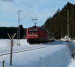 101 145-1 mit dem IC 2005  Bodensee  (Emden-Konstanz) am km 79,3 6.2.10