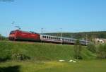 IC 2371  Schwarzwald  (Hamburg Hbf-Konstanz) mit Schublok 101 048-7 am km 69,8 4.6.10