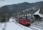 146 237-3  Karlsruhe  mit dem RE 5193 (Karlsruhe Hbf-Kreuzlingen) bei Gutach 27.11.10