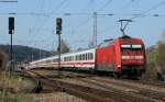 IC 2006  Bodensee  (Konstanz-Dortmund Hbf) mit Schublok 101 035-4 in St.Georgen 16.4.11