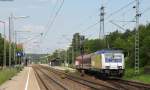 185 406-6 und 146 542-6 mit DbZ 93248 (Triberg-St.Georgen(Schwarzw)) bei der Einfahrt St.Georgen 30.5.12