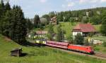 185 406-6 und 146 542-6 mit DbZ 92888 (Triberg-St.Georgen(Schwarzw)) bei St.Georgen 7.6.12