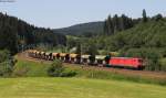 185 397-7 mit dem GB 61819 (Friesenheim-Villingen(Schwarzw) bei St.Georgen 24.7.12