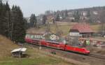 146 236-5  Triberg  mit dem RE 4713 (Karlsruhe Hbf-Konstanz) bei St.Georgen 4.4.13.