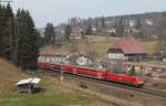 RE 4718 (Konstanz-Karlsruhe Hbf) mit Schublok 146 229-0 bei St.>Georgen 4.4.13