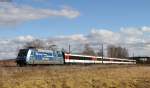 101 042-0  Ecophant  mit dem IC 186 (Zürich HB-Stuttgart Hbf) bei  Welschingen 12.2.14