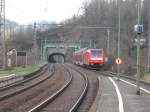 Am Ende des Entlastungszug(RE)schiebt BR 146 231-6 den Zug aus dem Bahnhof Hornerg (KBS720) auf das Reichenbachviadukt.