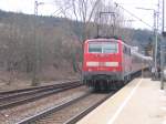 BR 111 054-3 schiebt ihren RE aus dem Bahnhof St.Georgen(KBS720) nachdem das Gleis vom entgegen kommenden RE frei war (Dampfzug).