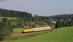 Mess NbZ 94310 (Radolfzell - Mannheim Hbf) mit Schublok 120 502-0 bei Peterzell 25.7.14