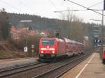 Am 10.1.07 konnte man BR 146 228-2 mit dem IRE 5185 nach Kreuzlingen (CH) bei der Einfahrt in den Bahnhof St.Georgen/Schwarzwald sehen.