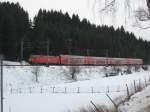 BR 146 234-0 mit dem (REoder IRE) nach Konstanz bei Km 69,3 der Schwarzwaldabhn kurz vor St.Georgen/Schwarzwald (30.1.07)