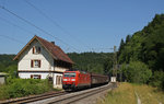185 091-6 mit GB 49151 Wanne-Eickel - Wolfurt am ehemaligen Bahnhof Talmühle. 05.08.13