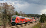 RE 4720 (Konstanz-Karlsruhe Hbf) mit Schublok 146 201-9 bei St.Georgen 12.4.16