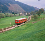 Esslinger VT 102 (MF Esslingen 1952 Fabriknummer 23500) auf der Harmersbachtalbahn (29.10.1986)