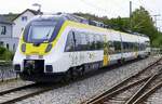 Triebwgen 8442 der SWEG, abgestellt am Bahnhof Sasbach am Kaiserstuhl, Aug.2026
