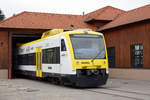 Impressionen der Münstertalbahn.
Die Münstertalbahn ist eine eingleisige, elektrifizierte Nebenbahn von Bad Krozingen nach Münstertal.
Sämtliche Aufnahmen sind am 5. April 2019 in Staufen entstanden.
Foto: Walter Ruetsch