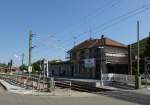 Bahnhof Staufen an der Mnstertalbahn, letzte Arbeiten nach der Elektrifizierung und Generalsanierung, seit 9.Juni wieder im Betrieb, Juni 2013