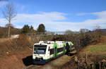 VT 004 und VT 011 als S 88375 (Elzach-Freiburg(Brsg)Hbf bei Oberwinden 22.2.20