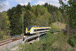 1440 361 als S9720 (Villingen(Schwarzw)-Titisee)) auf dem Gauchachviadukt 25.4.20