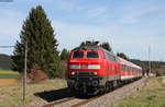 218 409-1 mit dem RE 3204 (Ulm Hbf-Neustadt(Schwarzw)) bei Unadingen 18.4.18