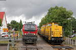 218 256-6 und 293 507-0 und 293 509-6 mit Langschienenwagen in Löffingen 5.7.18