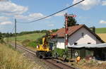 Das Ausfahrvorsignal Vp hängt am Haken, Döggingen 30.7.18