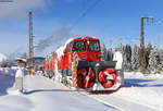 40 80 947 5206-5; 218 456-0 und 40 80 9475 195-0 als NbZ 92670 (Villingen(Schwarzw)-Seebrugg) in Hinterzarten 16.1.21