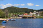 Mess NbZ 94312 (Seebrugg-Titisee) mit Schublok 111 059-2 in Schluchsee 1.6.21