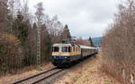 Re 421 387 und 218 155 (Zugschluss) mit dem DRC 13400 (Zürich HB - Seebrugg) bei Aha 28.2.26