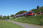 Ausfahrt am Morgen des 14.05.2019 vom Haltinger 644 523 als RB (Basel Bad Bf - Lauchringen) aus dem Hp.