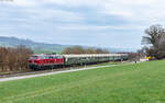 218 155 mit dem RE 83591 (Singen - Basel Bad Bf) bei Grießen 15.3.26