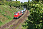 DB 111 121-0 fährt für TRI als RE14b von Stuttgart Hbf nach Böblingen aufgrund der Sperrung des S-Bahn Tunnels, hier kurz vor Stuttgart West.