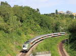 1016 023  Greenpoint  mit IC 185 am 22.07.2020 bei Stuttgart-Österfeld. Aufgnenommen von der Weißen Brücke. 