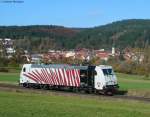 Kracher 1 des Tages: 185 666-5 von Lokomotion als Tfzf ***** (Radolfzell -XXX) bei Mhringen 27.10.09