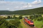 146 219-1 und 213-4 mit dem RE 19045 (Stuttgart Hbf-Singen (Htw) bei Mhringen 9.7.11