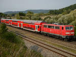 Auch eine 111 fuhr mir Mitte August 2017 vor dem Salinen-/Primviadukt bei Rottweil vor die Linse.