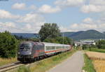 1116 195  nighjet  und 1116 263 mit dem IC 2383/RE 52383 (Stuttgart Hbf-Tuttlingen) bei Weilheim 30.7.19