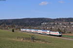 IC 2383/RE 52383 (Stuttgart Hbf-Singen(Htw)) mit Schublok 147 575-5 bei Möhringen 26.3.21