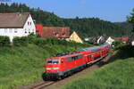 111 012-1 mit dem RE 17299 (Stuttgart Hbf-Radolfzell) bei Fischingen 13.6.21